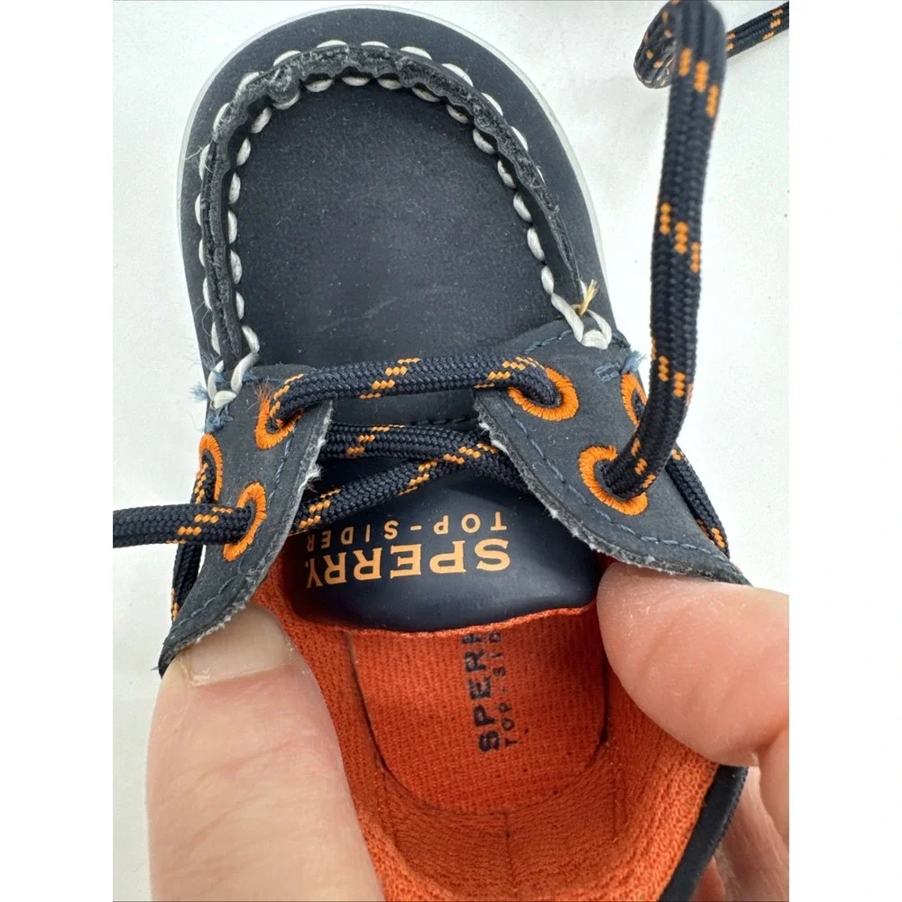 Sperry Infant Top Sider Boat‎ Shoes Blue Leather 2 M